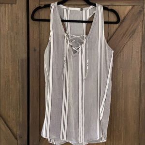 Black and White Striped Top